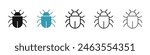 Bug icon set. beetle insect sign. software malware virus icon. computer cyber malicious code icon for UI designs.