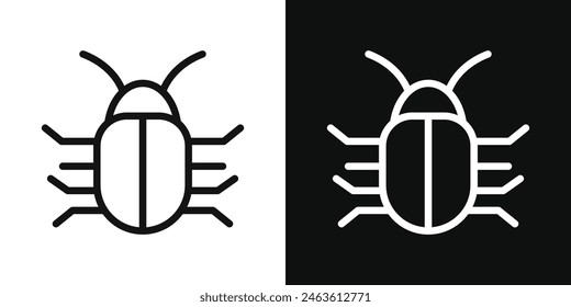 Bug Icon Set. Software Malware Virus and Insect Symbol in Vector Format.