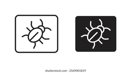 Bug icon set vector graphics designs