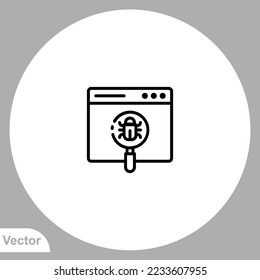 Bug icon sign vector,Symbol, logo illustration for web and mobile