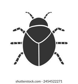 Bug Icon Silhouette Illustration. Insect Vector Graphic Pictogram Symbol Clip Art. Doodle Sketch Black Sign.