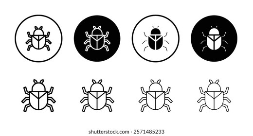 bug icon Simple outline illustration set