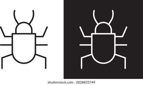 Bug icon simple white vector..
