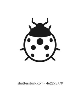Bug icon in single grey color. Animal, insects, computer virus, malware