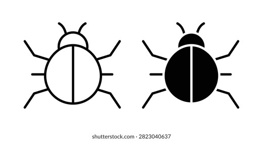 Bug icon solid pictogram pack.