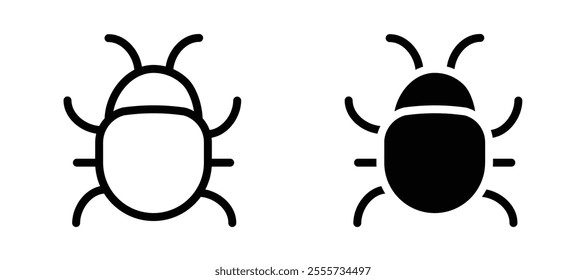 Bug icon symbol collection on white background.