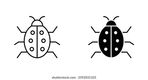 Bug icon symbol collection on white background.