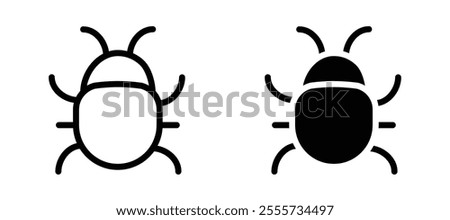 Bug icon symbol collection on white background.