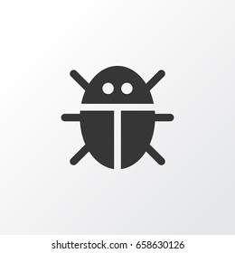 Bug Icon Symbol. Premium Quality Isolated Beetle Element In Trendy Style.