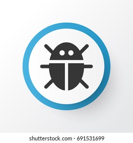 Bug Icon Symbol. Premium Quality Isolated Beetle Element In Trendy Style.
