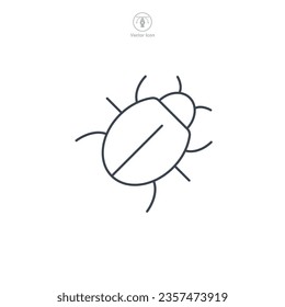 Bug icon symbol vector illustration isolated on white background