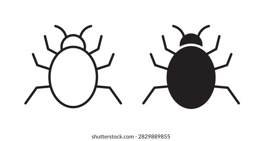 Bug icon thin graphic illustration..