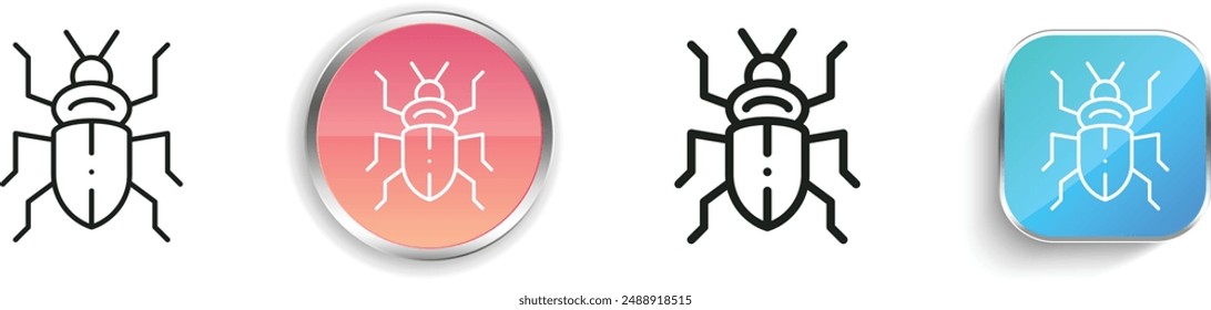 bug icon. Thin Linear, Regular and Button Style Design Isolated On White Background