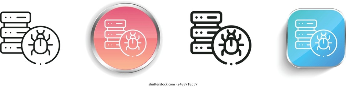 bug icon. Thin Linear, Regular and Button Style Design Isolated On White Background