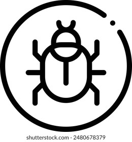 bug icon. Thin Linear Style Design Isolated On White Background