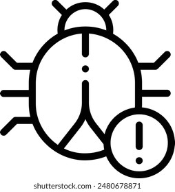 bug icon. Thin Linear Style Design Isolated On White Background