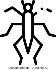 bug icon. Thin Linear Style Design Isolated On White Background
