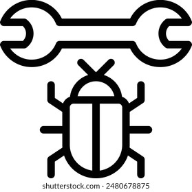 bug icon. Thin Linear Style Design Isolated On White Background