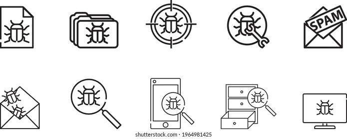 Bug icon , vector illustration