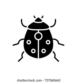 bug icon, vector illustration, black sign on isolated background