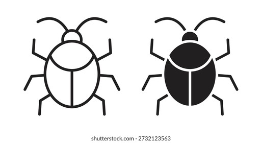 Ícone de bug. Ilustração vetorial, plana e traçada