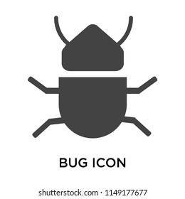 Bug icon vector isolated on white background for your web and mobile app design, Bug logo concept