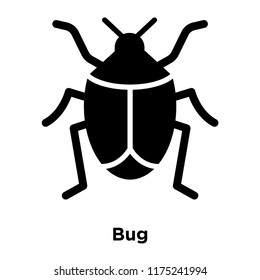 Bug icon vector isolated on white background, logo concept of Bug sign on transparent background, filled black symbol