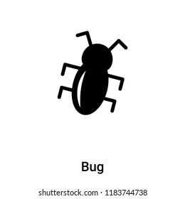 Bug icon vector isolated on white background, logo concept of Bug sign on transparent background, filled black symbol