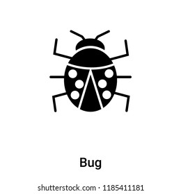 Bug icon vector isolated on white background, logo concept of Bug sign on transparent background, filled black symbol