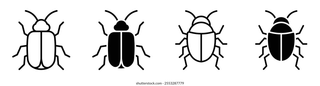 Bug icon vector set. EPS10