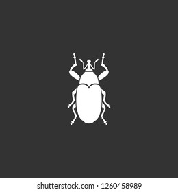 bug icon vector. bug sign on black background. bug icon for web and app