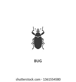 bug icon vector. bug sign on white background. bug icon for web and app