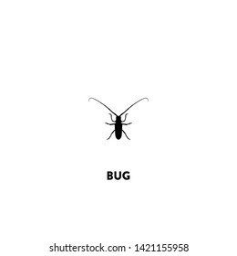 bug icon vector. bug sign on white background. bug icon for web and app