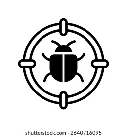 Bug Icon Vector for Web Debugging and Error Fixing. Software glitch illustration in clean flat style