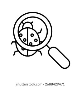 Bug icon with white background vector stock illustration