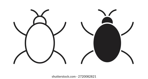 Iconos del bicho del negro coloreado en diversos estilos