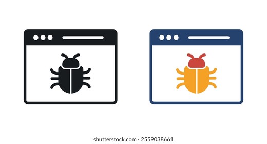 Bug icons in black and colored version