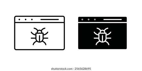 Bug icons in black and white colors