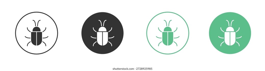 Bug icons concepts. black sign set
