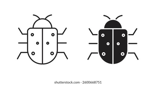 Bug icons graphics set vectors