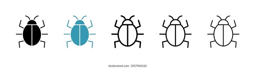 Bug icons pack in black and blue.