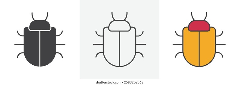 Bug icons pack for website designs