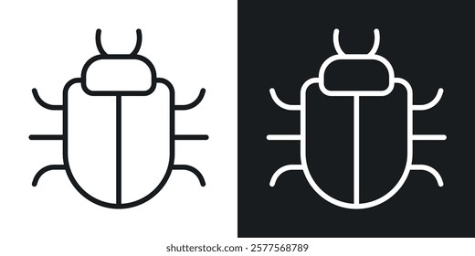 Bug icons in thin black and white stroke liner style