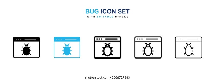 Bug icons vector collection pack.