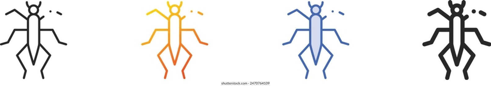 bug icon.Thin Linear, Gradient, Blue Stroke and bold Style Design Isolated On White Background