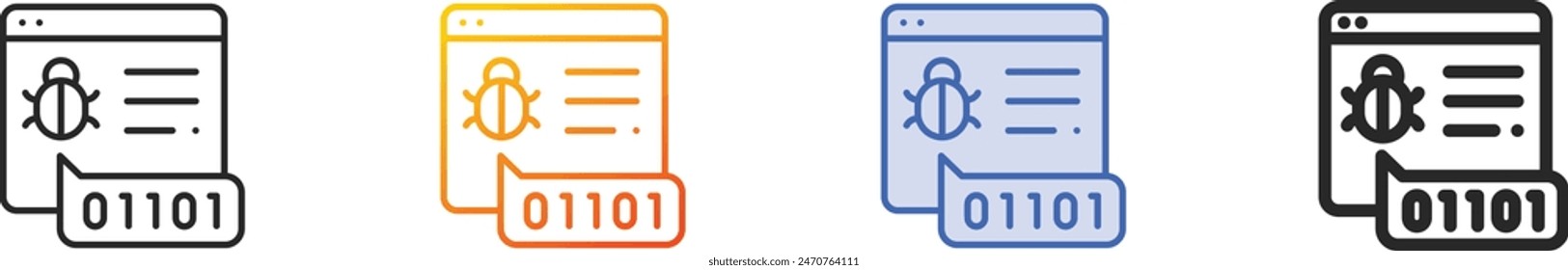 bug icon.Thin Linear, Gradient, Blue Stroke and bold Style Design Isolated On White Background