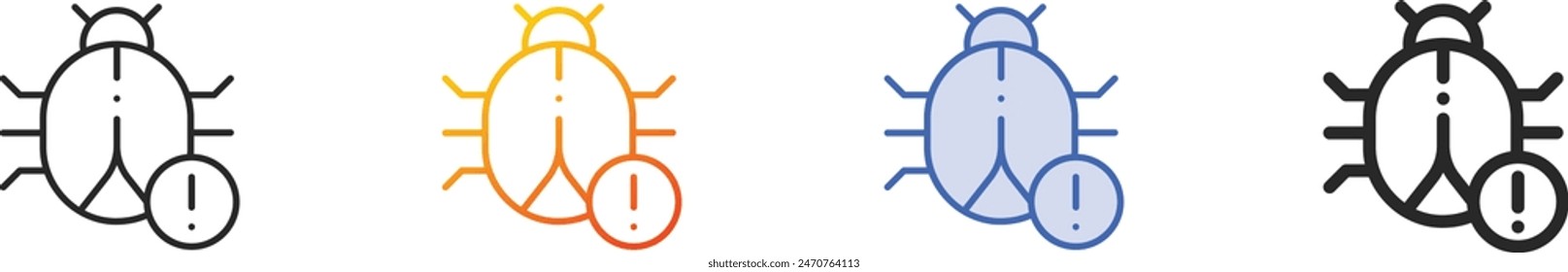 bug icon.Thin Linear, Gradient, Blue Stroke and bold Style Design Isolated On White Background