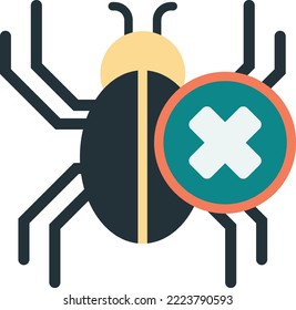 bug illustration in minimal style isolated on background