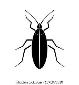 Bug insect icon, black silhouette, vector design