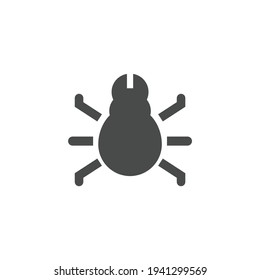 Bug Insect Icon Isolated on Black and White Vector Graphic
